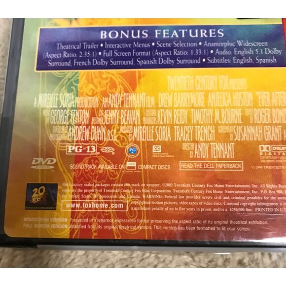 Ever After A Cinderella Story DVD Drew Barrymore Bonus Features - Picture 3 of 4